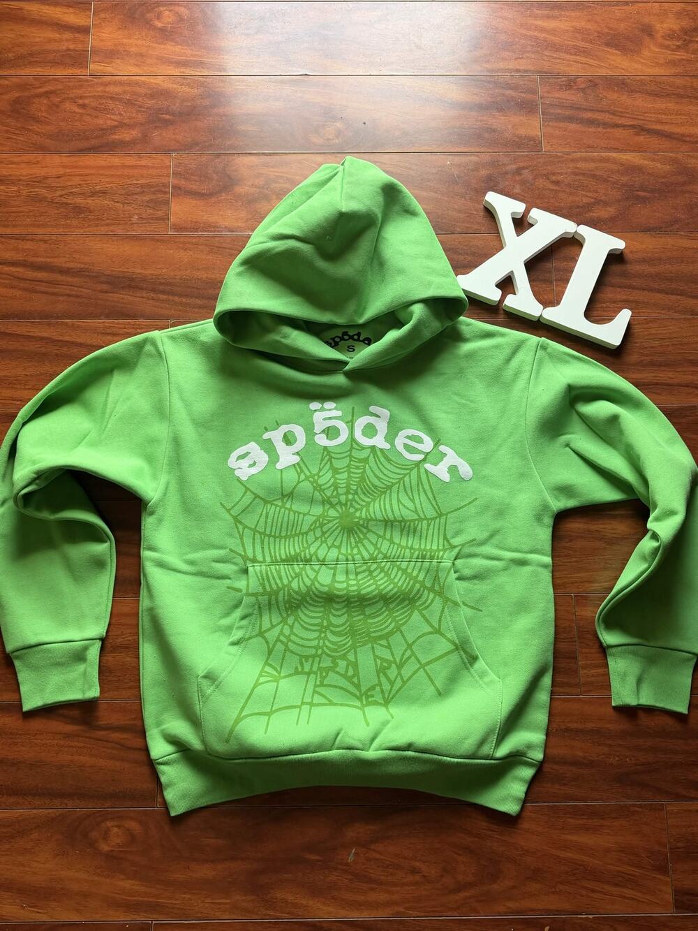 Sp5der Green Web Hoodie Size XL